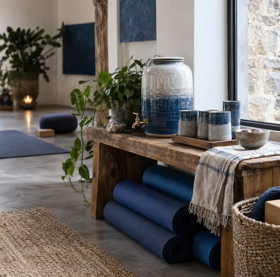 Illustration of wellness businesses equipment and workspace